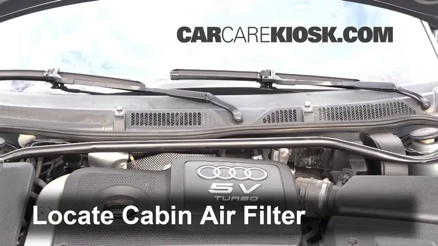 2004 Audi TT Quattro 1.8L 4 Cyl. Turbo Convertible Air Filter (Cabin) Replace